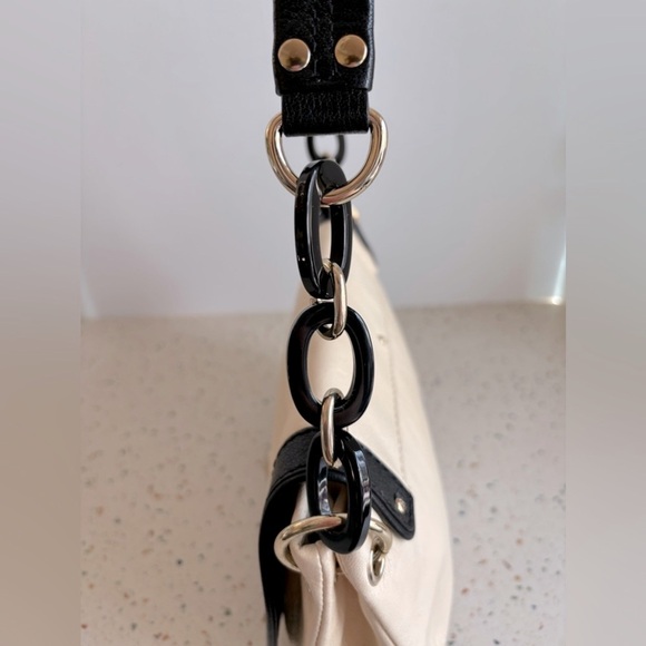 Kate Spade Leather Shoulder Handbag Cream &‎ Black - Picture 7 of 14
